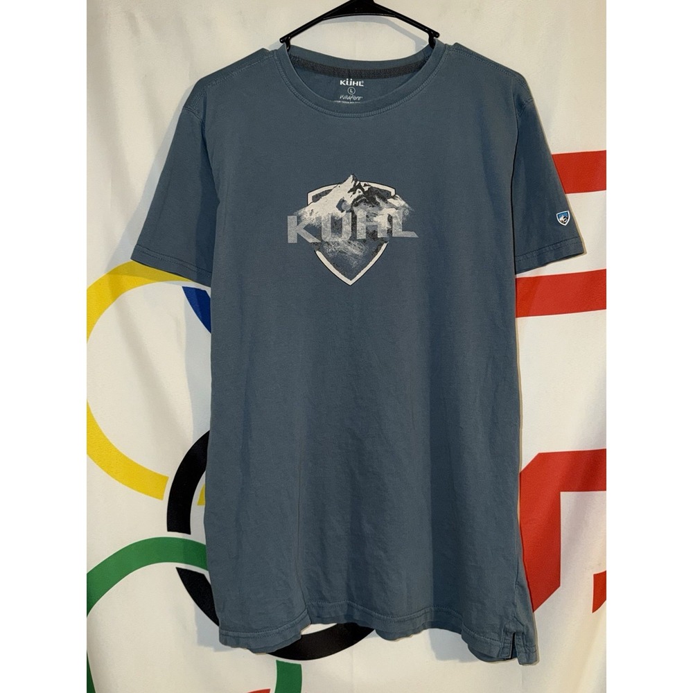 Kuhl Wildfire T Shirt Mens Large Blue Mountain Graphic Tee